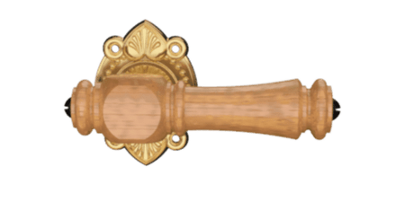 Klamka drewniana III z okuciami z mosiądzu