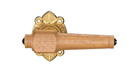 Klamka drewniana II z okuciami z mosiądzu