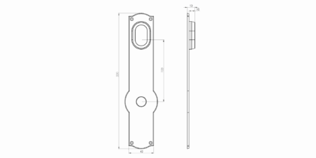 HAUSER 42x230 med ASSA cylindering 10 mm